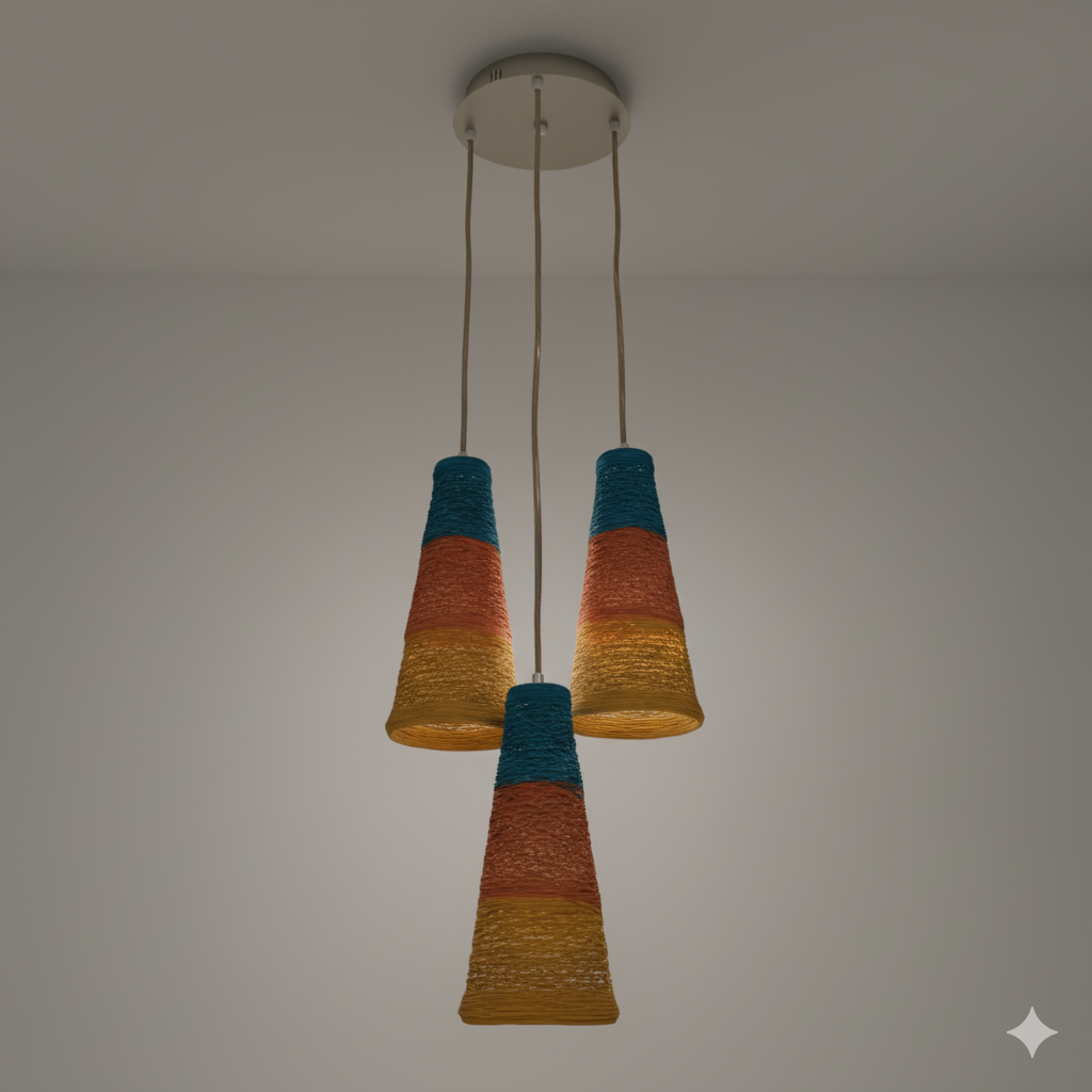 Hanging Light E27 3 Holder Paper