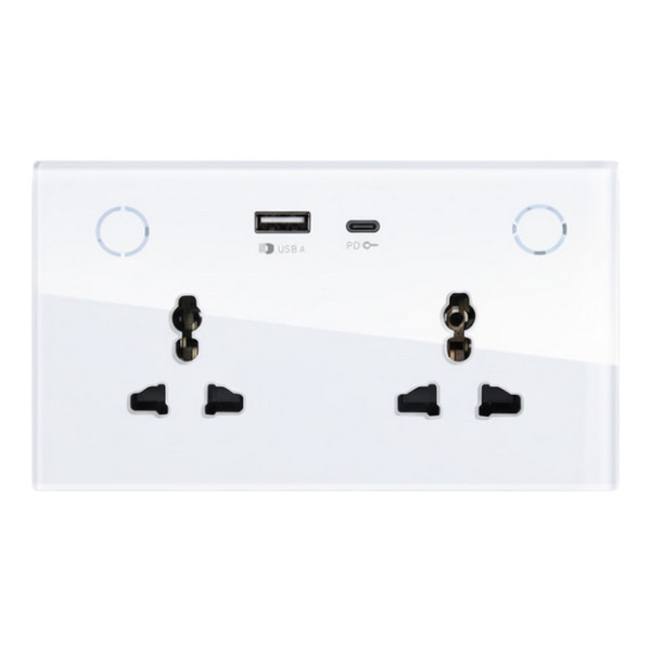 Africab Smart Switch 16A Twin Universal+USB & C-Type