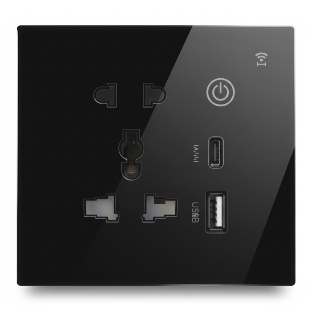 Africab Smart Switch 16A Single Universal+USB & C-Type