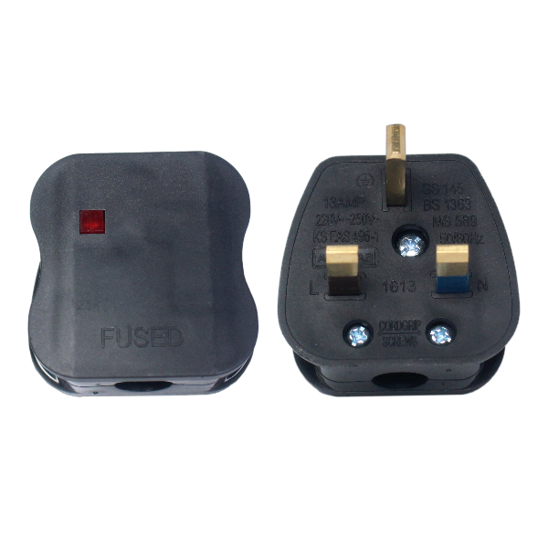 Top Plug 13A With Neon (Black)