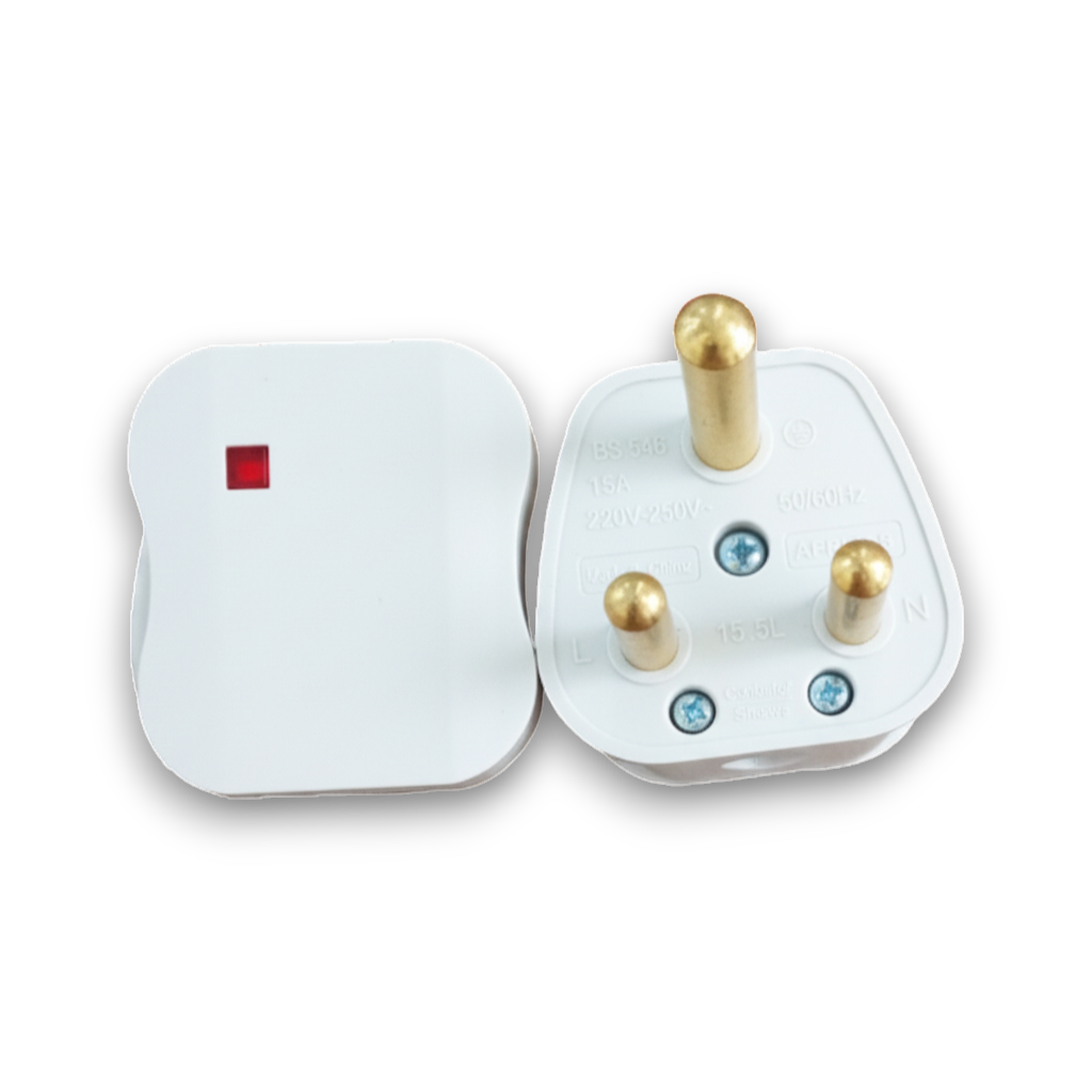 Top Plug 15A With Neon (White)