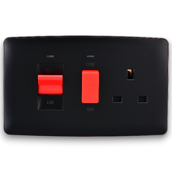 Africab Da Series Switches & Socket 3X6 45A Cooker Unit With Neon