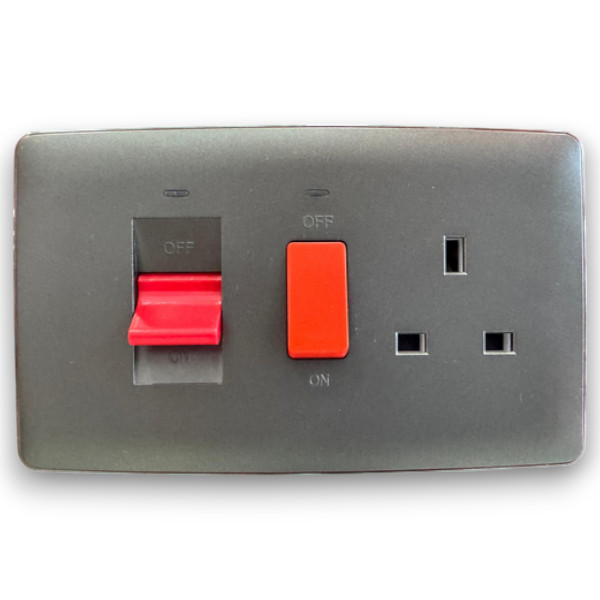Africab Da Series Switches & Socket 3X6 45A Cooker Unit With Neon