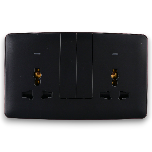 Africab Double Multi 13A Socket With Neon(Big Button)