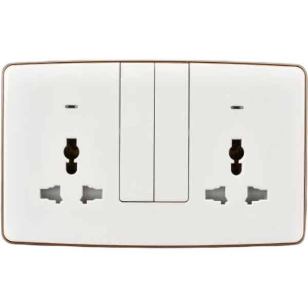 Africab Universal Double Multi 13A Socket With Neon(Big Button)
