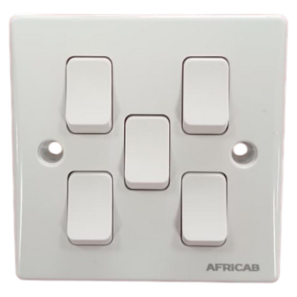 Fl Series Switches & Socket 5 Gang 2 Way Switch