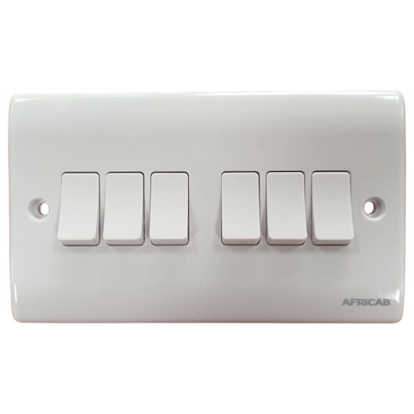 Fl Series Switches & Socket 6 Gang 2 Way Switch
