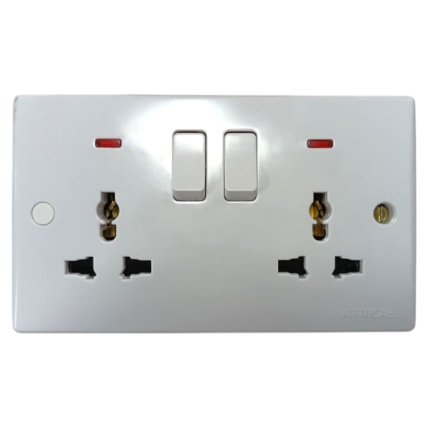 Doulbe 13A Multi Switched Socket With Neon
