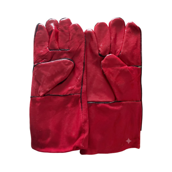 Gloves Pvc Coated Chemcial - Red