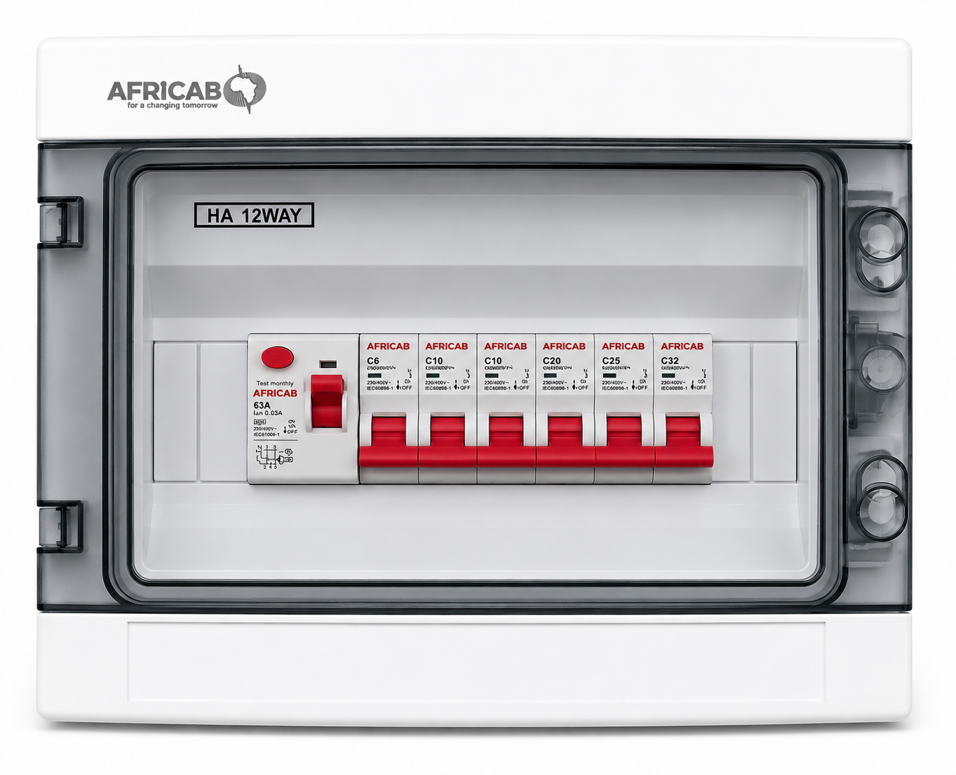 Africab Consumer Unit Plastic 6 Way , 2 Spaces