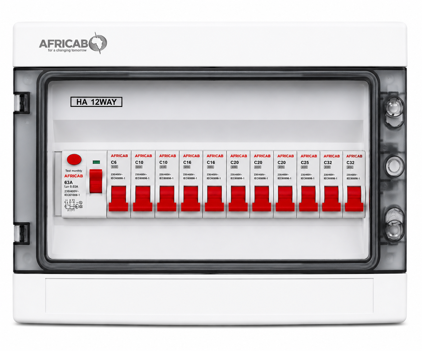Africab Consumer Unit Plastic 12 Way