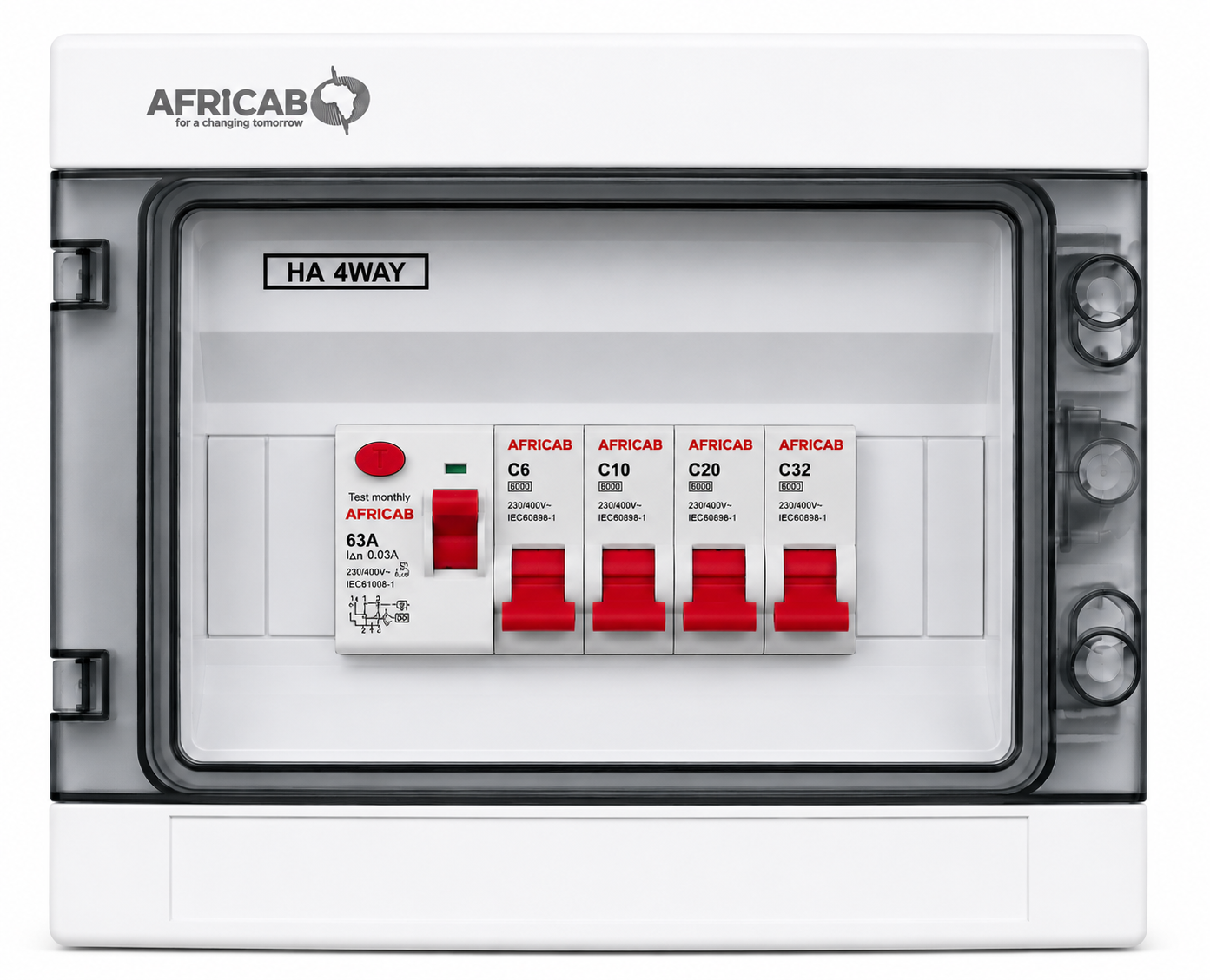 Africab Consumer Unit Plastic 4 Way