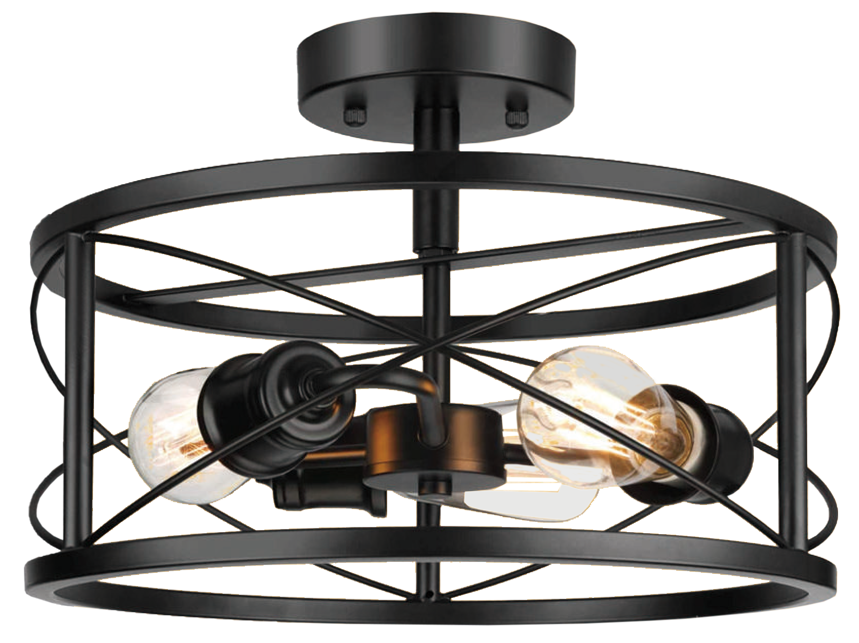 Ceiling Lamp Iron E27*3 Black 12Cm Iron Base