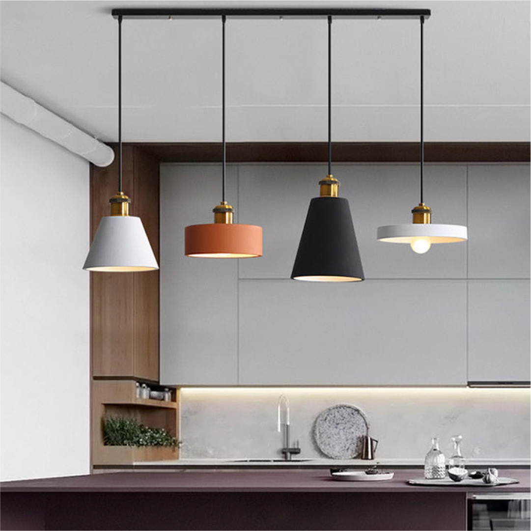 Hanging Light E27 4 Holder Black