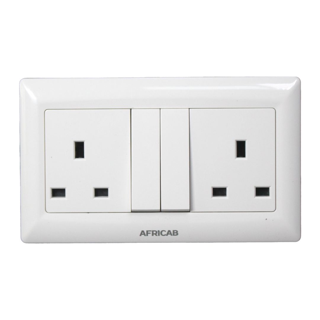 Africab La Series Switches & Socket 13A Twin Socket La8313Sd
