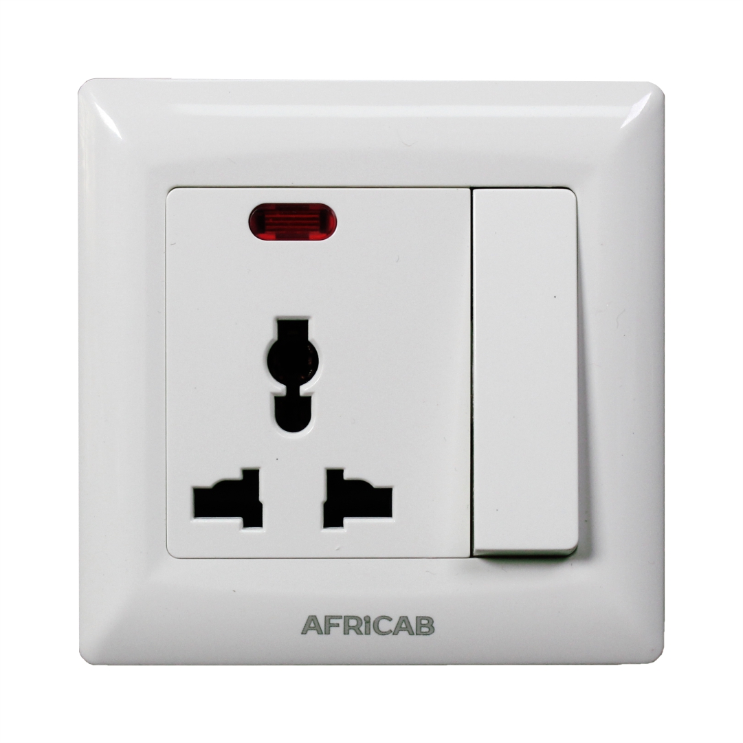 Africab La Series Switches & Socket 13A Universal +Light La8355Sl