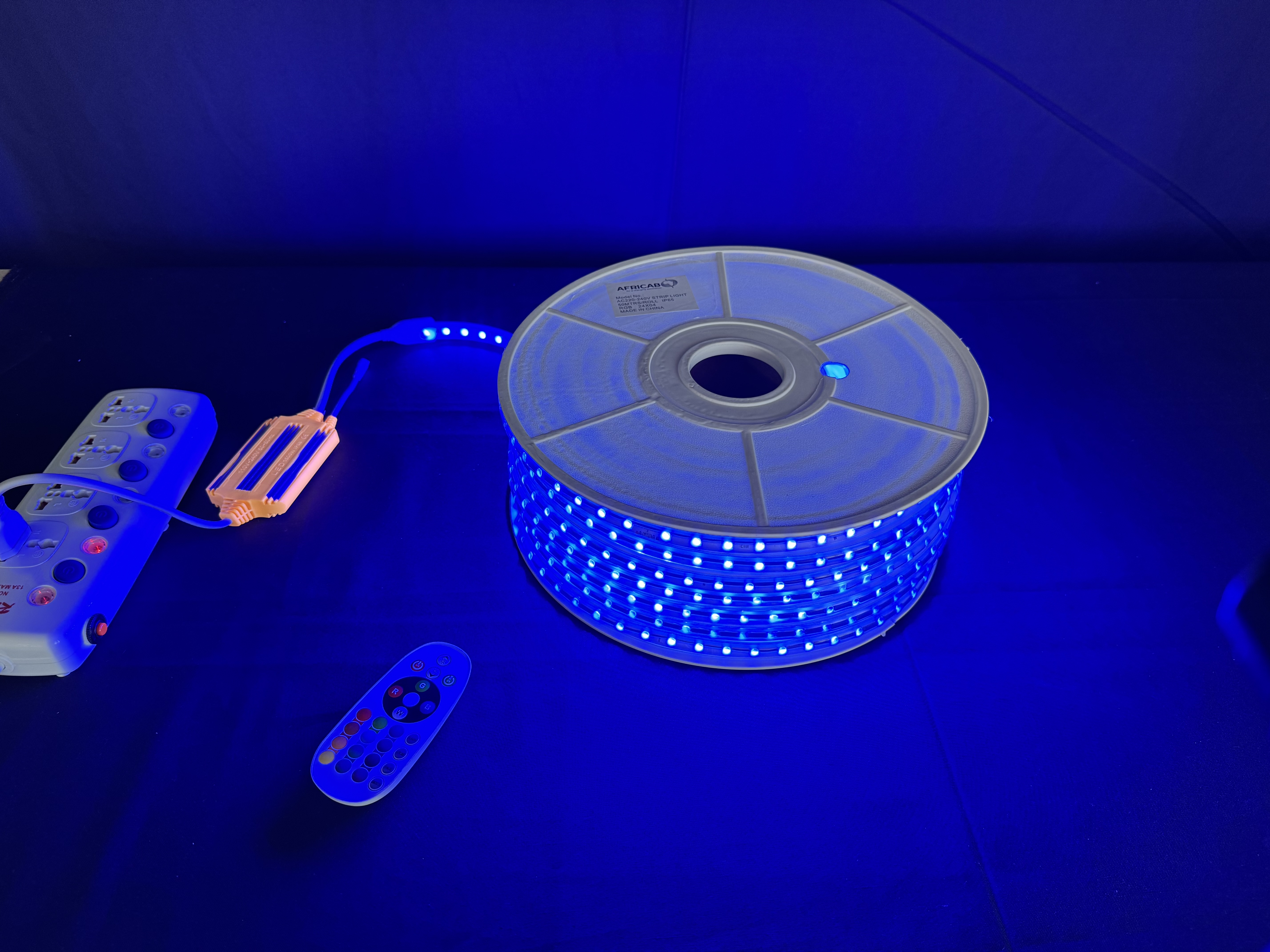 LED STRIP LIGHT AFRICAB 220V 50MTR ROLL BLUE
