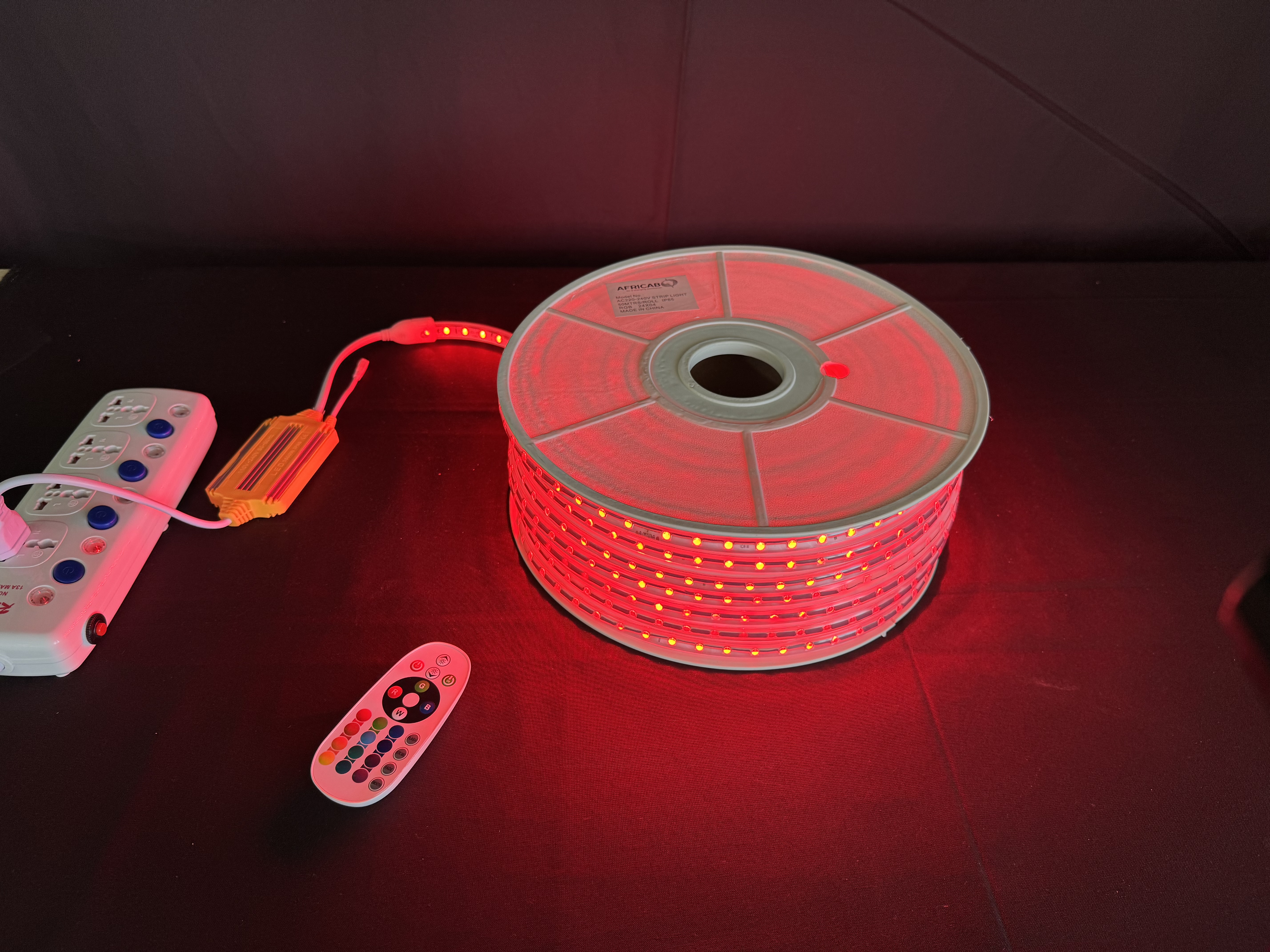 LED STRIP LIGHT AFRICA 220V 50MTR ROLL RED