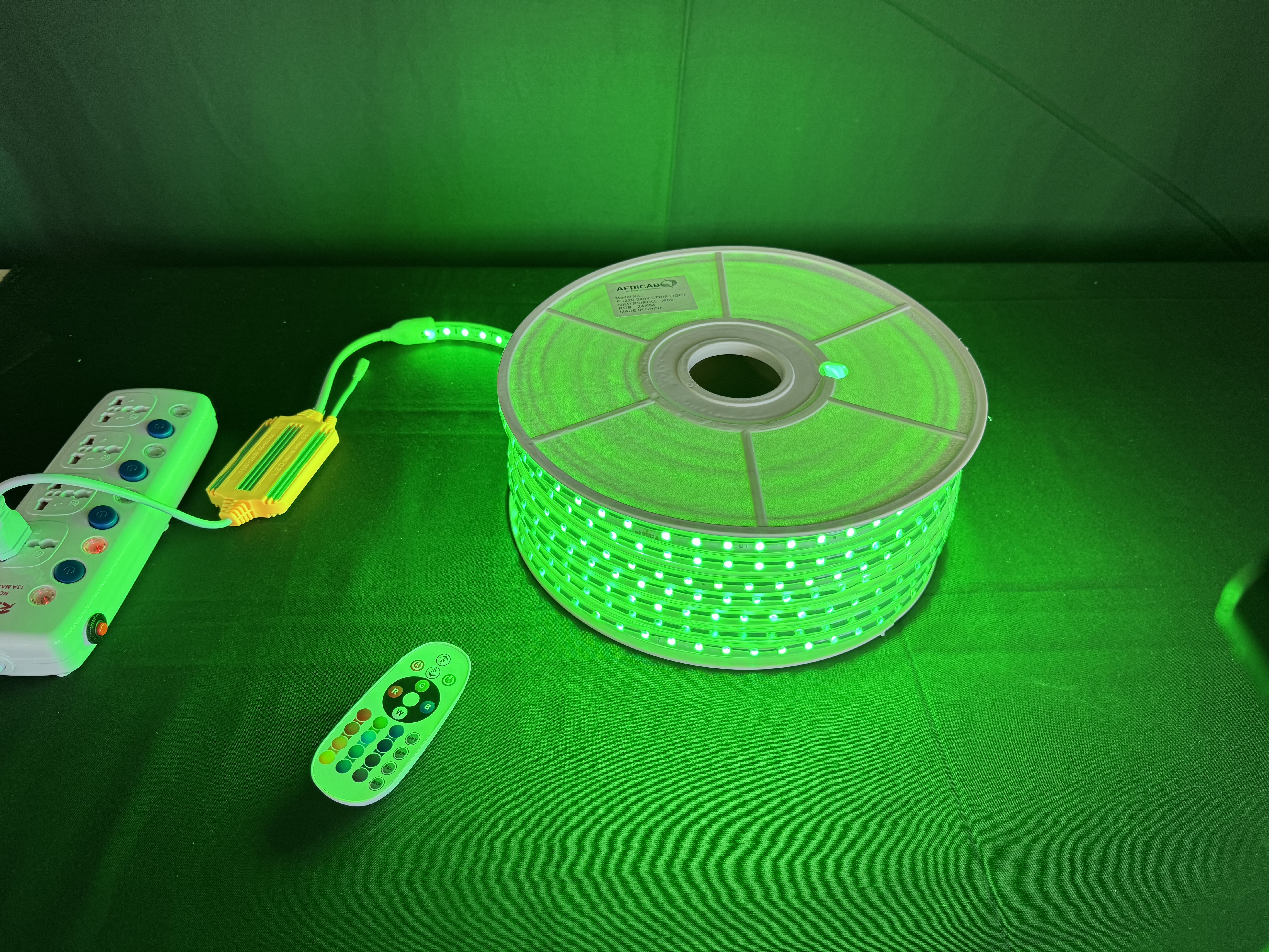 LED STRIP LIGHT AFRICAB 220V 50MTR ROLL GREEN