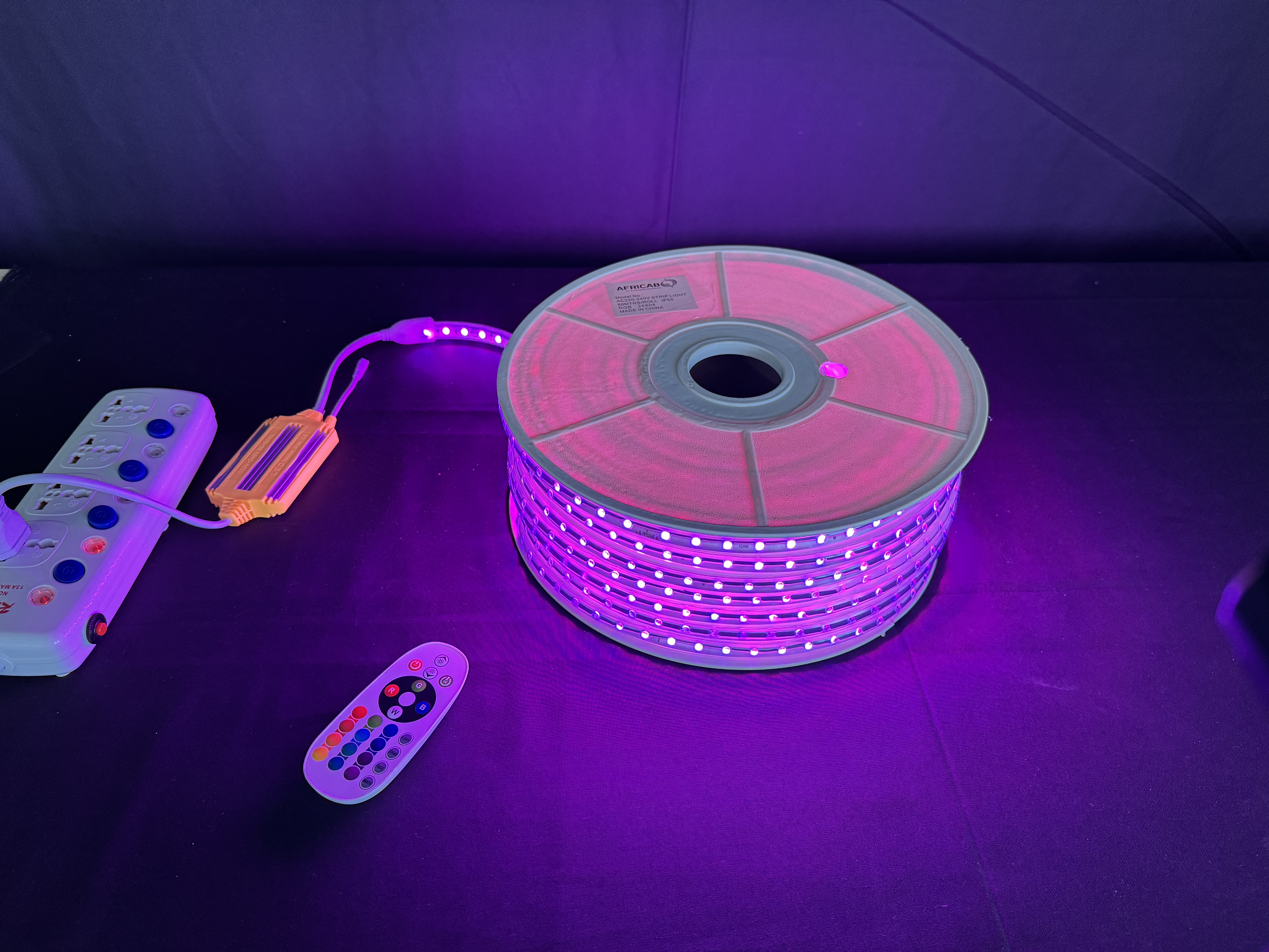 LED STRIP LIGHT AC220V WATERPROOF 50MTR Purple