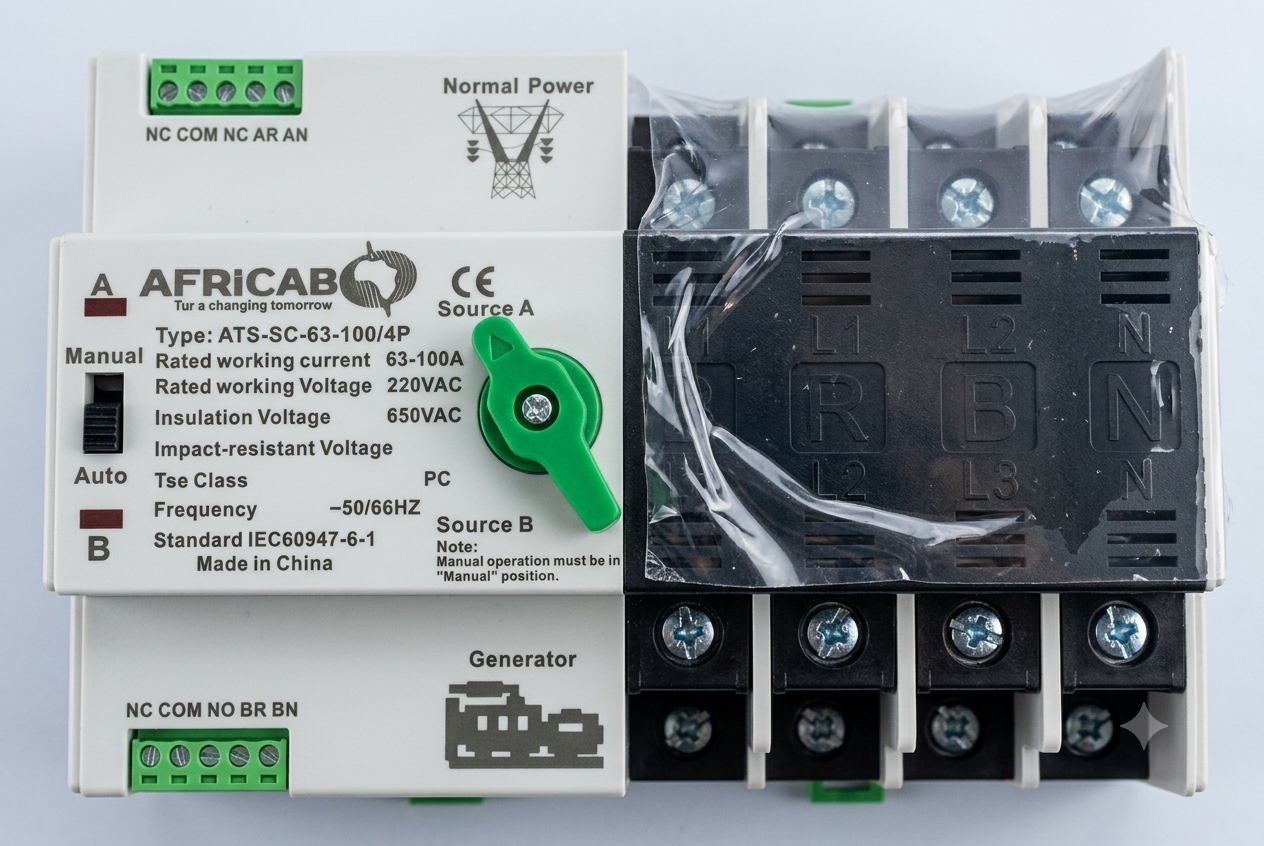 Africab Automatic Transfer Switch 63A-100A 4P Sc