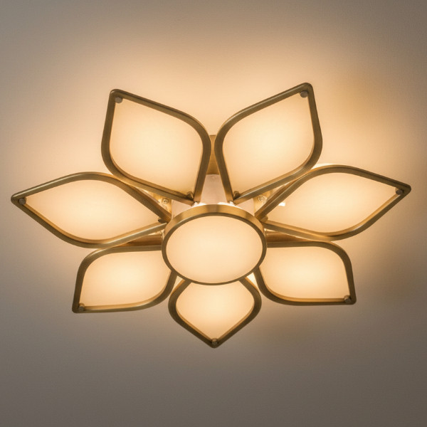 Ceiling Lamp Gold&White 55*55Cm