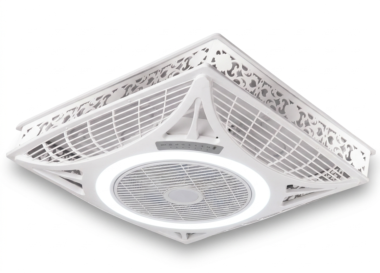 Ceiling Fan Surface Sf 7214-Sl 14" Africab With LED Light