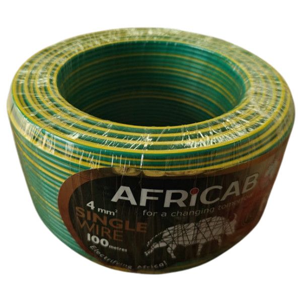 Single Wires (100M Coil) 4 Sq.mm Green