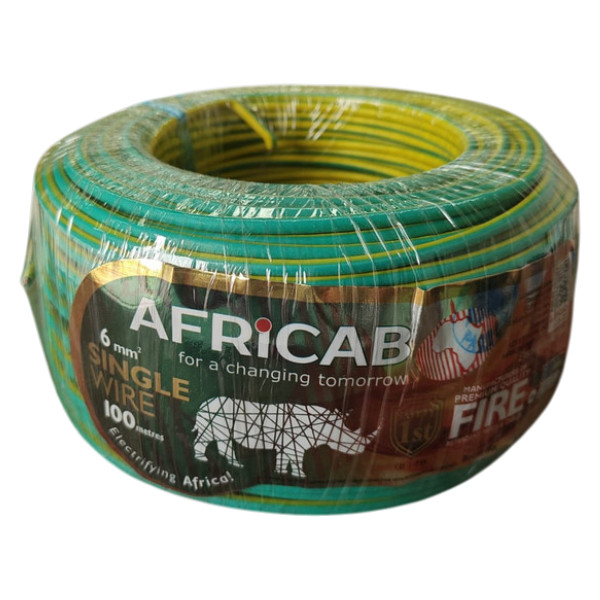 Single Wires (100M Coil) 6 Sq.mm Green