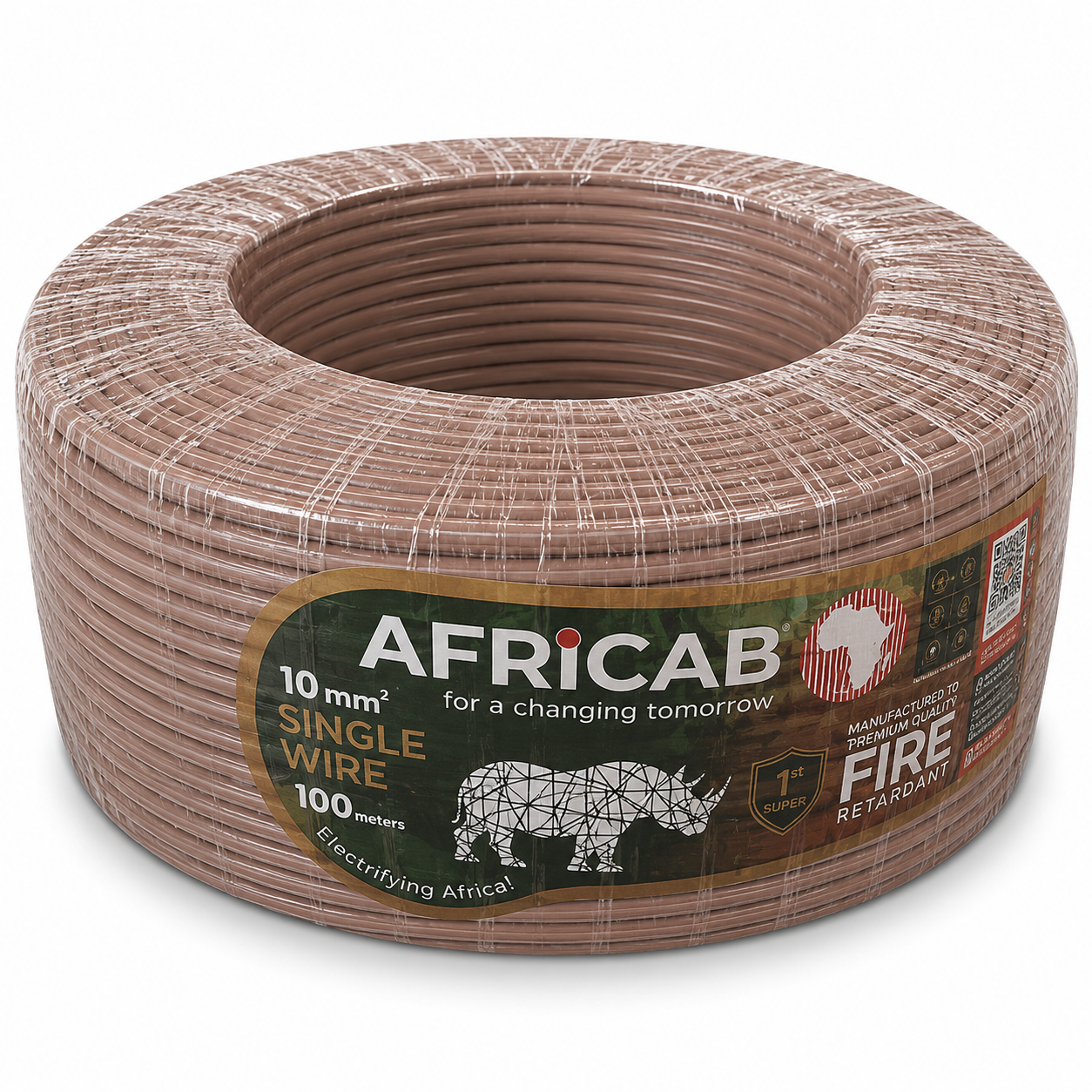 Single Wires (100M Coil) 10 Sq.mm Brown