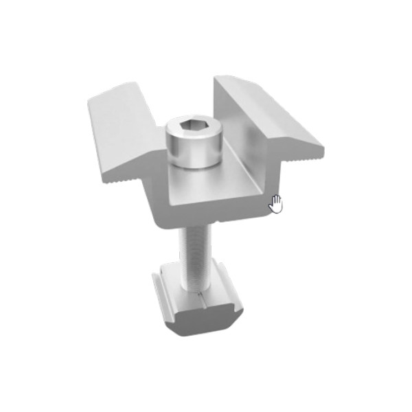 Silver Br Mid Clamp, Grounding Clip Integrated